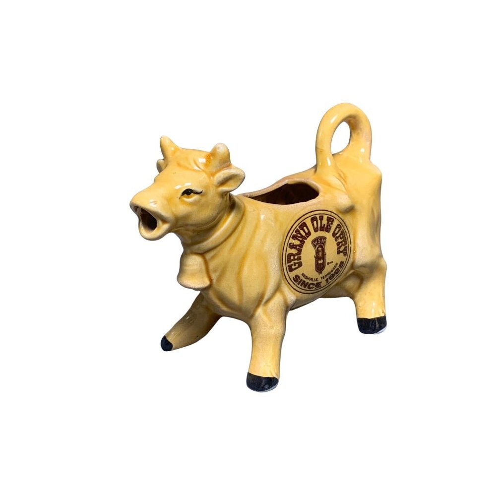 Vintage Grand Ole Opry Ceramic Cow Creamer Collectible Yellow